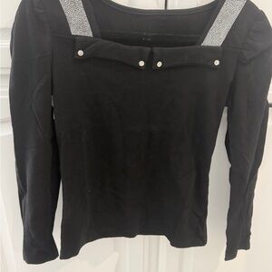 Elegant Black Long Sleeve Women's Top